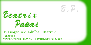 beatrix papai business card